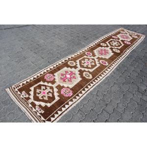 พรมตุรกี, พรมปูพื้นขนาด 2.7x11.5 ฟุต, พรมลายต้นไม้สีน้ำตาลเฮอร์กี - Product Image 3