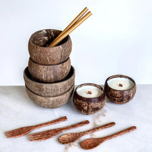 Bougies de Festival de noël halloween bougies parfumées de noix de coco bols de coquille au prix le plus bas fabriqués au Vietnam - Product Image 1