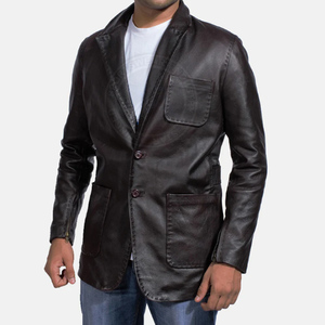 Veste de moto en peau de mouton à prix de gros, manteau long décontracté, personnalisé, nouveau design OEM, fait main, logo frontal, écologique - Product Image 1