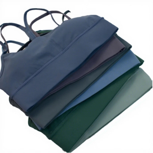 Soutien-gorge de sport athlétique haut de gamme en nylon et élasthanne, à maintien élevé, dos nageur, motif écossais, anti-transpiration, séchage rapide, pour la gym et la course à pied - Product Image 3