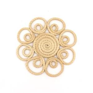 Wholesale Best Design Natural <b>Eye</b> Rattan Coaster Kitchen Hanging Wall Art Deco Customized Color Very Convenient Handwoven - Product Image 4