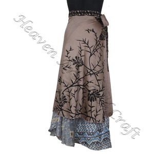 Ladies Sarong Printed Long Beach Wrap Skirt 2 Layer Reversible Magic Silk Saris Wrap Long Skirt Silk Wrap Around Skirts Brésil - Product Image 6