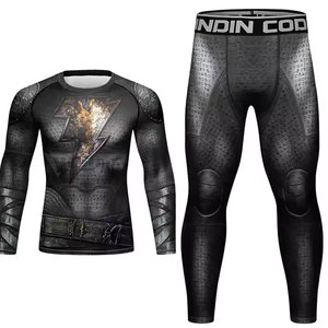 Conjunto de BJJ No-Gi para hombre de alto rendimiento, protector de erupción transpirable de secado rápido y pantalones cortos MMA ajustables con opciones personalizables - Product Image 6