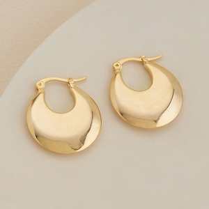 Boucles d'oreilles créoles géométriques tendance 186221 en alliage de zinc durable - Product Image 1