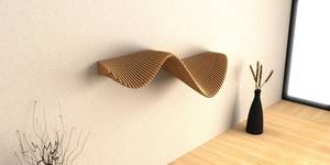 Custom Modern Art Deco Design Wood Floating <b>Shelf</b> Easy Installation Wavy <b>Wall</b> Hanging for Birthday Celebration Home Decor - Product Image 4