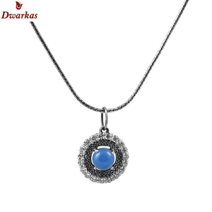 Collier classique élégant en argent sterling 925 avec pendentif en imitation de perles et de pierres précieuses avec chaîne à maillons Accessoires de bijoux unisexes - Product Image 3