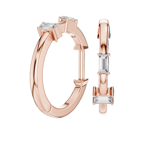 Boucles d'oreilles créoles en diamant CVD 0,05 CT VVS-VS-EF pour femmes, or 18 carats, 14 carats, 10 carats et argent 925, moissanite, rose, jaune, blanc - Product Image 4