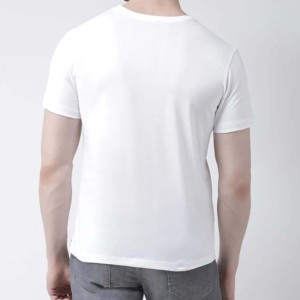 T-shirt en coton élasthanne de haute qualité pour homme, haut respirant et ajusté pour la salle de sport, streetwear, coupe ample, 100% coton - Product Image 2