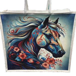 Sac fourre-tout en toile 100% coton naturel avec impression numérique, léger, réutilisable, pour le shopping, le bureau ou l'extérieur - Product Image 1