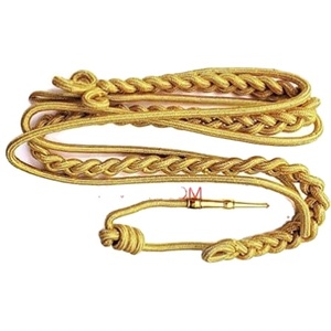 Aiguillette tactique Bullion Super qualité uniforme cordon d'épaule pour accessoires uniformes tactiques couleur dorée - Product Image 5