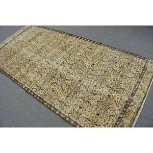 Tapis en laine turque vintage 4.3x8,9 pieds Beige et marron patchwork tissage plat avec support en latex pour décorations de salon 4m de largeur - Product Image 4