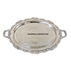 Bandeja de chocolate ovalada de metal hecha a mano con estilo clásico, Plato decorativo ecológico con diseño tradicional - Product Image 5