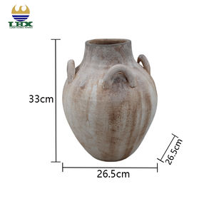 Vase en céramique artisanal, forme ronde et dodue, texture wabi-sabi, poterie vintage vieillie <span class=keywords><strong>pour</strong></span> la décoration de la maison et du jardin, vase de table - Product Image 2