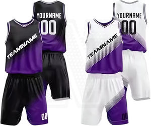 Venta al por mayor personalizable ligero de alta calidad sublimado jersey de baloncesto de secado rápido uniforme reversible con conjuntos de doble cara - Product Image 5