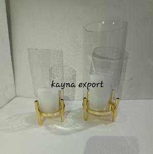 Luxury Decorative Metal Leaf Design Glass Votive Custom Made Design Craftsman - Product Image 3