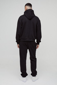 Qualité Luxe Noir Surdimensionné Imprimé/Broderie Personnalisé Survêtements Unisexe Lourds Sweats à Capuche Personnalisés Joggers Grande Taille - Product Image 3