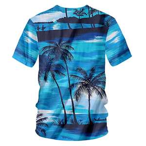 T-shirt tricoté uni 100% coton pour hommes Logo personnalisé Vêtements grande taille Motif solide - Product Image 5