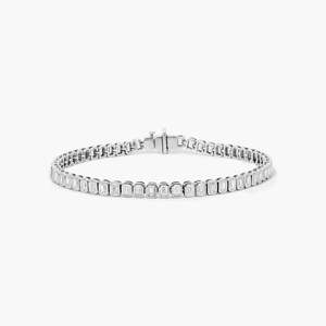 Elegante pulsera de tenis de diamante cultivado en laboratorio de 2,50 MM, plata 925/oro de 10K, estilo de lujo, regalo de joyería para boda o fiesta para mujer - Product Image 1