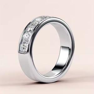 14K oro sólido boda banda elegante anillo de diamante forma de pera Original laboratorio crecido diamante anillo de compromiso banda para los hombres - Product Image 1