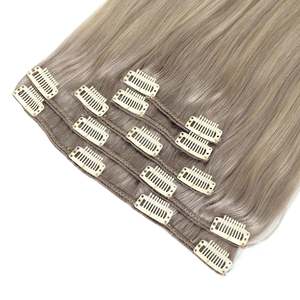 คลิปต่อผมแท้ 13 นิ้ว เรมี่ บราซิลเลียน บลอนด์เบจเย็น แบบตรง - Product Image 1