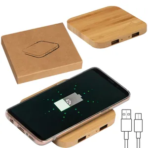 Caricatore Wireless in Bambù Promozionale per Gadget Personalizzati - Product Image 1