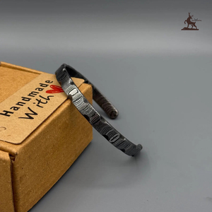 Handmade Modern <b>Viking</b> Damascus Steel Bangle Customizable OEM Anniversary Jewelry Gift-Hand Forged Steel Cuff <b>Bracelet</b> Oath Ring - Product Image 6