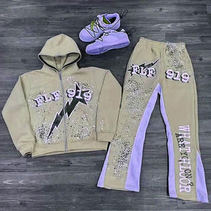 Ensemble de survêtement d'entraînement d'hiver unisexe, sweat-shirt de sport à séchage rapide, pantalon de jogging, vêtements de sport actifs, broderie personnalisée, vente en gros - Product Image 1