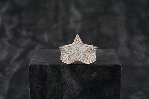 Anillo de Plata de Ley 925 con Diseño de Estrella, Diamantes Moissanite VVS, Estilo Hip Hop, Lujoso, para Fiestas, Unisex - Product Image 3