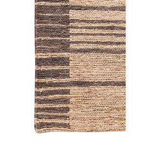 พรมปูพื้นลายเรขาคณิตสีเบจน้ำตาลถักด้วยมือจากเส้นใยป่านปอแบบเรียบสำหรับตกแต่งบ้านและห้องนั่งเล่น รุ่น PKJT-133 (Cs-01) - Product Image 4