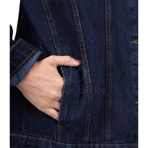 Haute qualité femmes XL Slim Fit matelassé peau de mouton Denim veste personnalisable broderie impression solide coton cristal bouton - Product Image 6