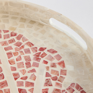 Top Trending Handcrafted <b>Large</b> Mother of Pearl Inlay White & Red D30cm/D35cm Serving <b>Tray</b> Kitchen Wares Wholesale From Vietnam - Product Image 2