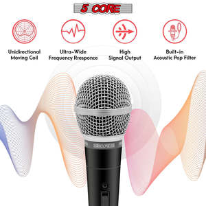 ไมโครโฟนไดนามิก 5Core XLR สำหรับคาราโอเกะ ร้องเพลงในสตูดิโอ ไมค์แบบมือถือ - Product Image 3