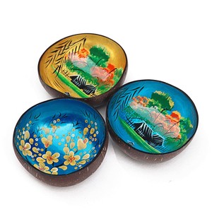 Bols de noix de coco laqués à la main usine prix le moins cher laque coco bol top choix Vietnam laque - Product Image 1