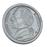 PLOMA 100 Monedas de Plástico No Tóxicas de 5 Centavos de Dólar Estadounidense (2.3cm de Diámetro) Dinero de Juguete para Niños de 2, 4, 5 y 7 Años, Juguete Educativo Duradero con Cierre