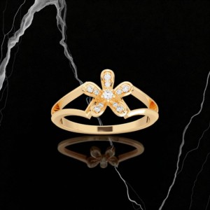 Juego de puntas de diamante de corte redondo cultivado en laboratorio de 0,09 quilates, anillo elegante moderno hecho en plata para ella - Product Image 4