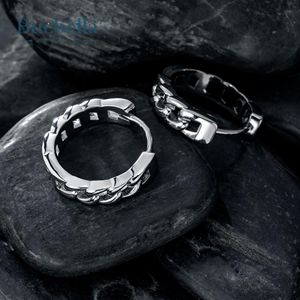 Gran oferta, pendientes de diamantes de aro cubano de oro blanco de 14 quilates de Plata de Ley 925 para hombres, joyería de Hip Hop - Product Image 4