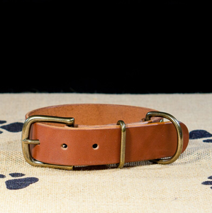 Collier pour chien en cuir-Bride anglaise marron moyen en cuir (laiton antique haut lévrier et Whippet - Product Image 3