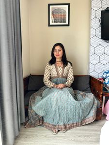 Meilleure vente Floral Long coton col en V ample ajusté printemps été porter Maxi robe élégante femmes décontracté mode robe - Product Image 4