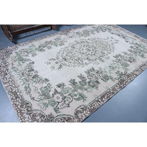 Tapis turc 6,1 x 10,1 pieds, grand tapis vintage, tapis en laine vert style sud-ouest - Product Image 2