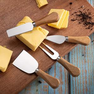 4 Piece <b>Cheese</b> <b>Knives</b> <b>Set</b> with Wooden Handle Mini Steel Stainless <b>Cheese</b> <b>Knife</b> <b>Set</b> Perfect for <b>Cheese</b> Slicer and Butter Cutter - Product Image 3