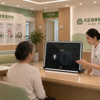 Analyseur de santé intelligent à capteur en alliage d'aluminium pour usage hospitalier - Terminal d'analyse de santé IA sans contact haute précision alimenté par prise