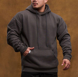 Hot Selling Plus Size Unisex Custom Logo Kangaroo Pocket Drawstring <b>Oversize</b> <b>Fleece</b> <b>Hoodie</b> for Outdoor Gym Wear Body Builders - Product Image 4
