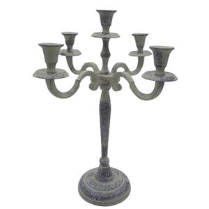 ขายส่ง 5 แขนขาตั้งเทียนอลูมิเนียมนิกเกิลสีเงินเชิงเทียนสําหรับงานแต่งงานและตกแต่งคริสต์มาส Handmade - Product Image 6