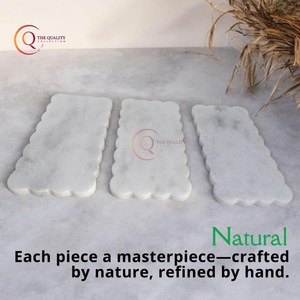 Bandeja de servicio de mármol blanco de alta calidad para decoración de Hotel Resort, vajilla decorativa clásica, platos de calidad chapados - Product Image 6