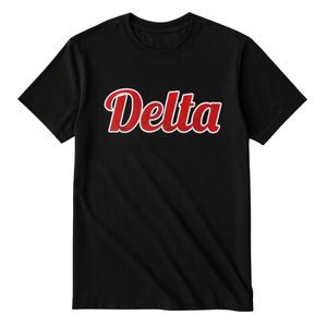 Camiseta Delta 1913 de chenilla de algodón negro, camiseta con logotipo bordado, ropa de hermandad Premium, ropa de vida griega colegial personalizada - Product Image 3