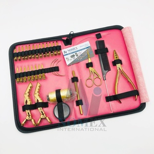 Kit de pinces professionnelles pour extensions de cheveux, assurance qualité supérieure, acier inoxydable de qualité chirurgicale, outils de salon, personnalisation de la marque - Product Image 1