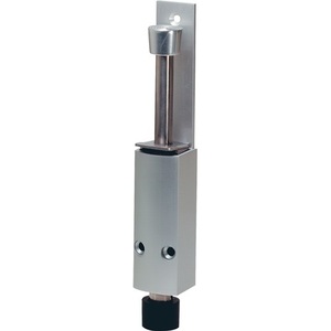 KWS Butée de porte en aluminium peint argenté, hauteur de levage 120 mm, solution pratique de montage sur porte pour l'arrêt des courants d'air, modèle 1226.02 - Product Image 1