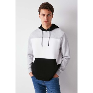GRIMELANGE Clyde <b>Men's</b> Bloklu Hooded Drawstring Fleece Lined <b>Sweatshirt</b> - Product Image 2