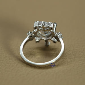 2024 New Designer Crafted 925 Sterling Silver Rhodium Plated Heart Cut Diamond Solitaire Ring for Women Vvs Wedding Party - Product Image 4