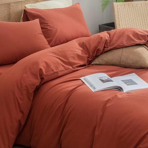 Chic 100% Washed <b>Cotton</b> <b>Linen</b> 3-Piece Duvet Cover Set Super Soft and Stylish Home Bedding Comfortable and Lightweight - Product Image 1